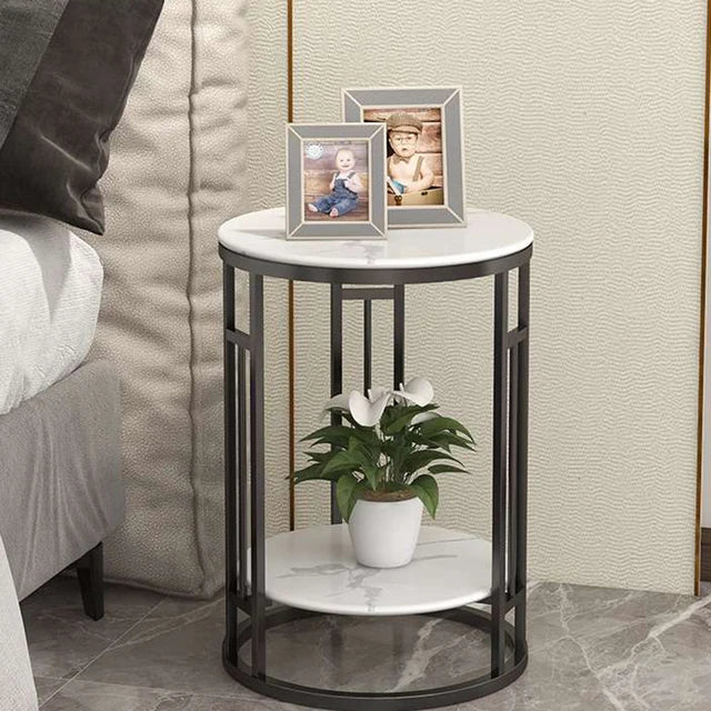 Double Layer MDF Bedside Cabinet & Coffee Table | Sturdy and Versatile Storage Solution in White and Black