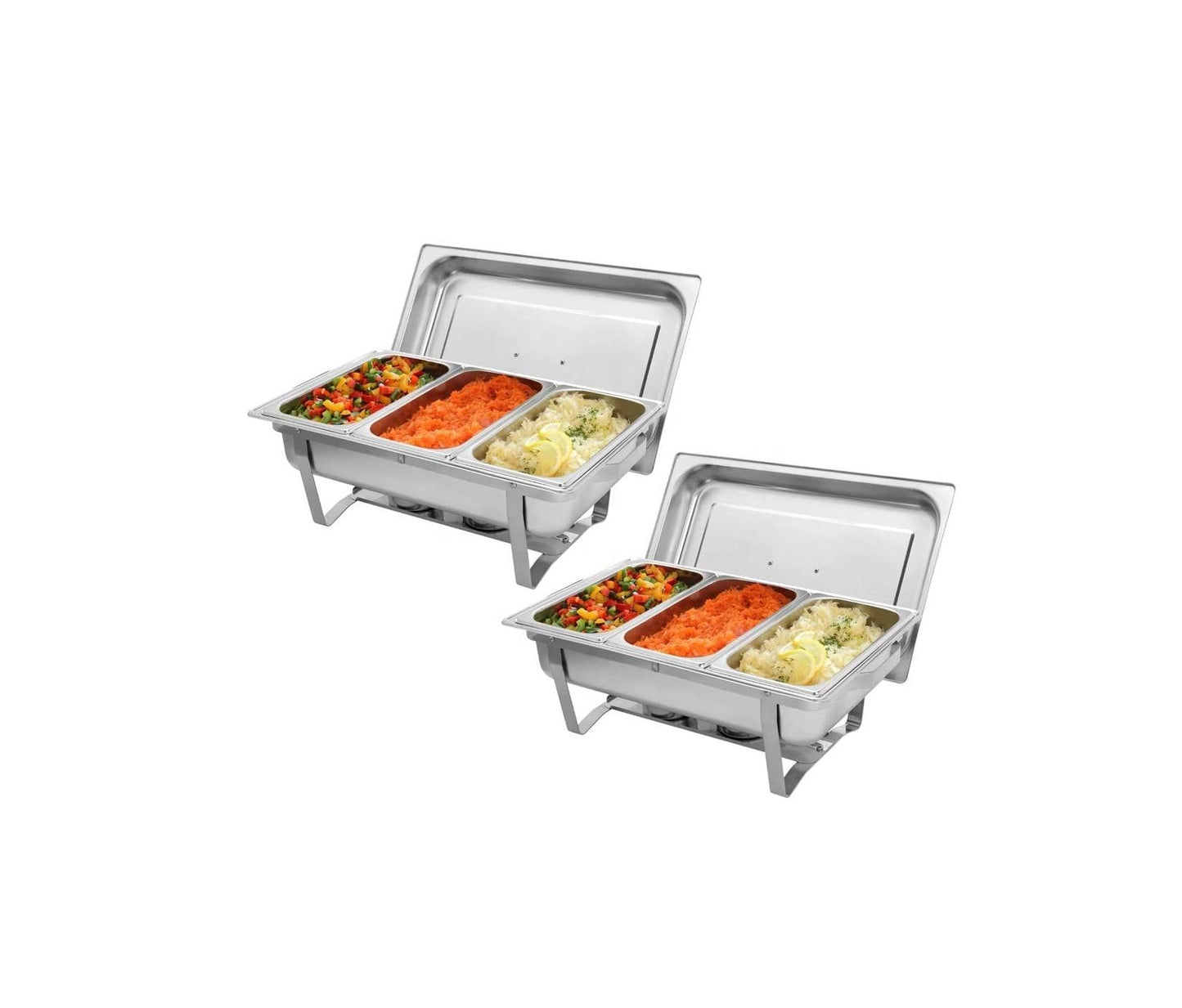 9 Ltr Triple Chafing Dishes SG 433/3 | Stainless Steel Buffet Server with 3 Pans for Catering and Events