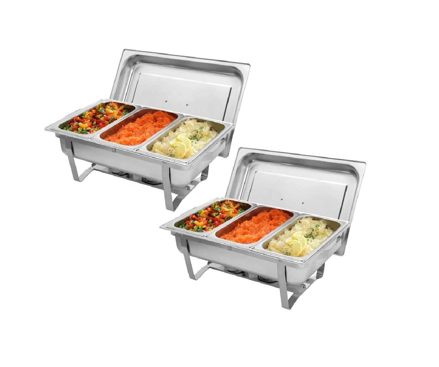 9 Ltr Triple Chafing Dishes SG 433/3 | Stainless Steel Buffet Server with 3 Pans for Catering and Events