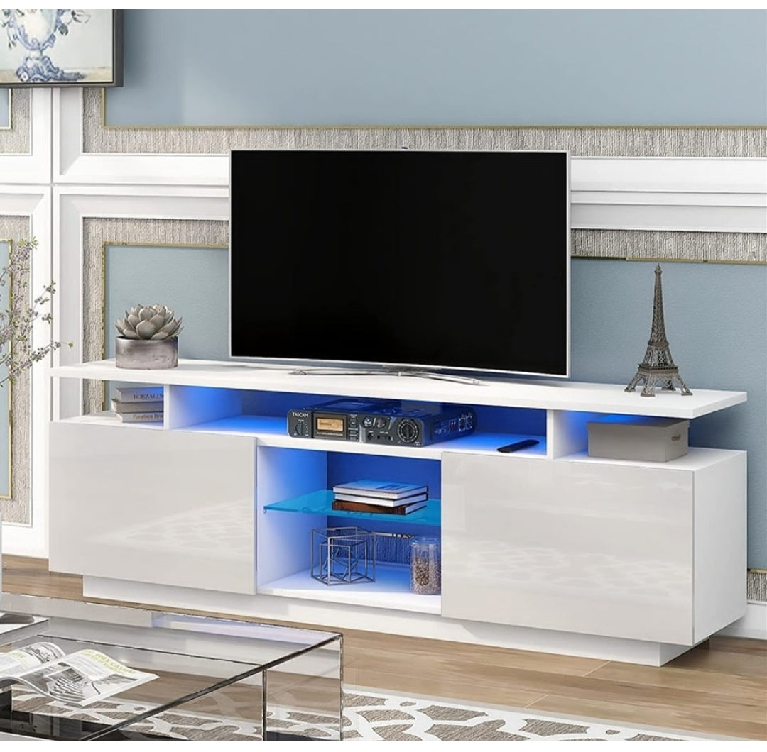 Oslo 5ft Modern TV Stand with LED Light | Fits up to 65" TV | Spacious Storage