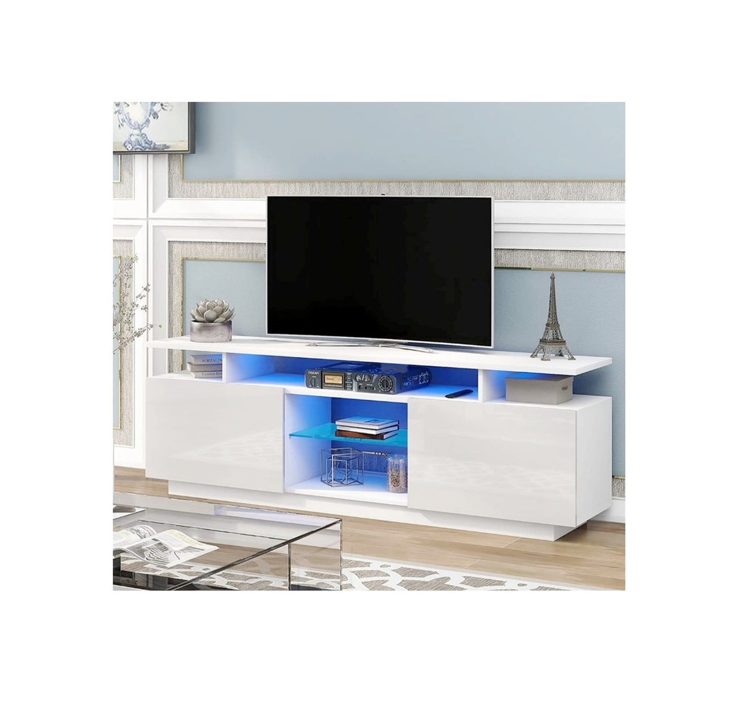 Oslo 5ft Modern TV Stand with LED Light | Fits up to 65" TV | Spacious Storage