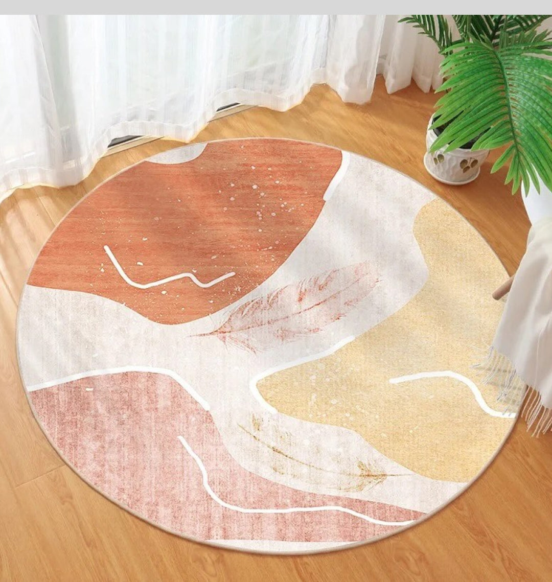 Modern Light Luxury Round Carpet | Soft Anti Slip Rug for Home Decor