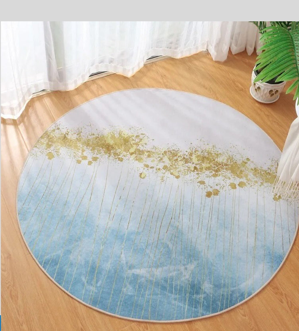 Modern Light Luxury Round Carpet | Soft Anti Slip Rug for Home Decor