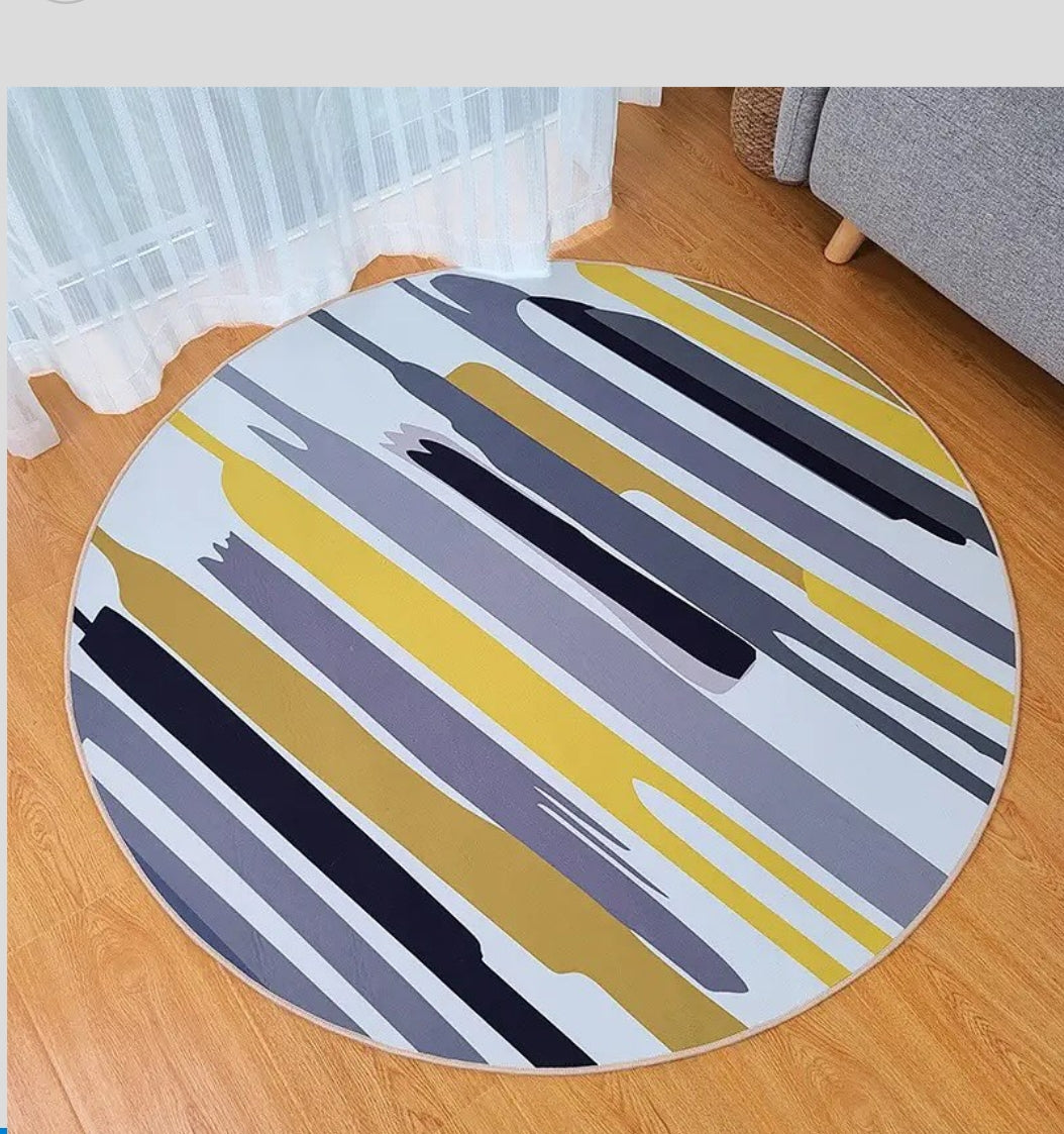 Modern Light Luxury Round Carpet | Soft Anti Slip Rug for Home Decor