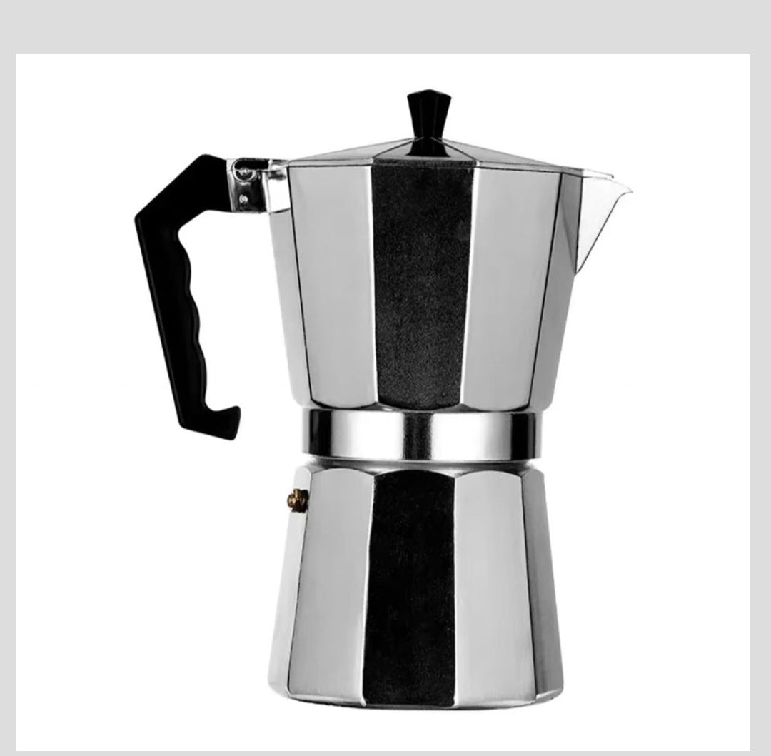 High Quality Octagonal Shaped 1000ml Capacity Aluminium Mocha Coffee  Tea Pot with Pressure Valve, Perforated Basket & Coffee Top Chamber| Suitable for Home & Travel