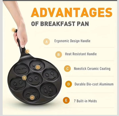 Non-stick Ceramic Coating 7-Hole Die Cast Aluminium Pan | Heat-resistant | 46cm x 7.1cm