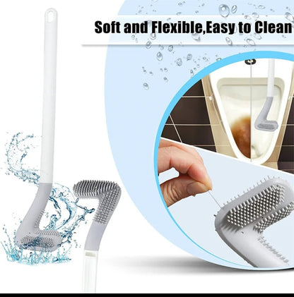 Silicone Bristle Golf Toilet Brush with Drying Holder – Deep Cleaning, Durable & Easy to Use