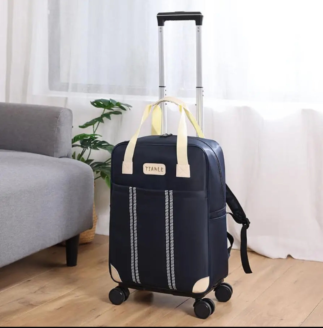 2in1 Trolley Bag and Travel Suitcase | Waterproof, Multi-Size, Available in Pink, Blue, Red, Black (48x19x40cm, 30x31.5x14cm)