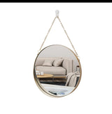 Decor Mirror with Hanger Chain – 30.5cm Diameter, Gold Frame