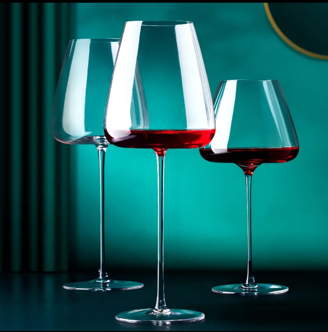 High Quality 2pc Large Capacity Crystal Wine Glasses – 600ml Elegant Glasses for Red & White Wine