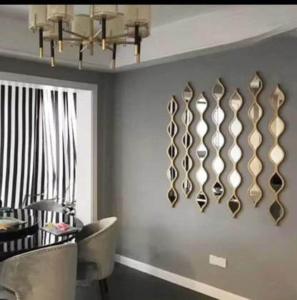 3 in 1 Wavy Decor Mirrors | Elegant Wall Mirrors Available in Gold & Silver