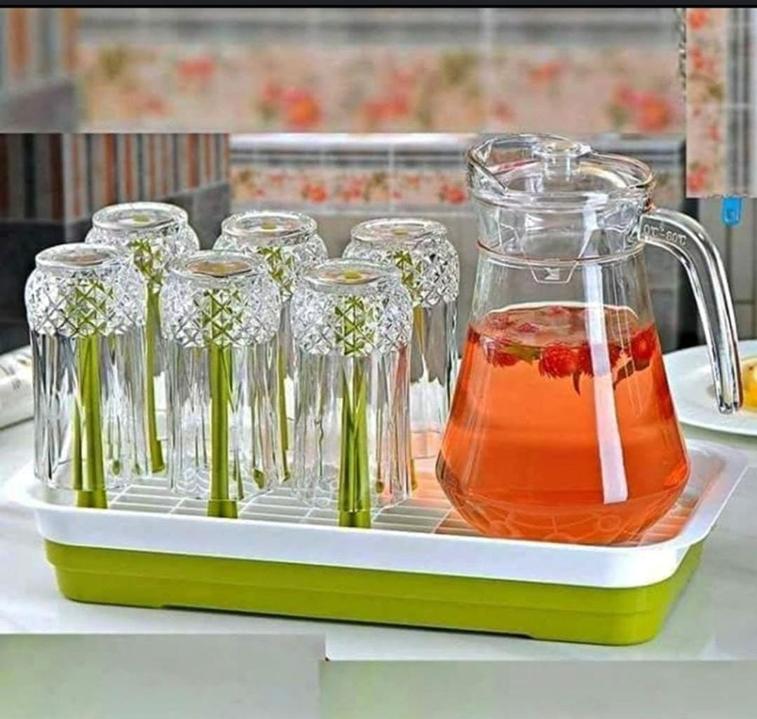 High Quality Juice Water Set | 6 Glasses plus 1 Jug, Perfect for Serving Beverages