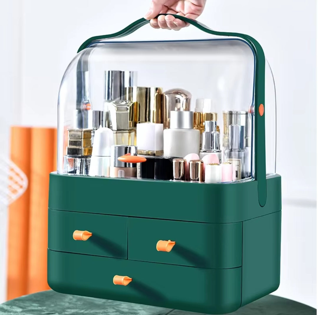 Acrylic 3 Drawer Dome Cosmetics Organizer Available in 3 Fancy Colors