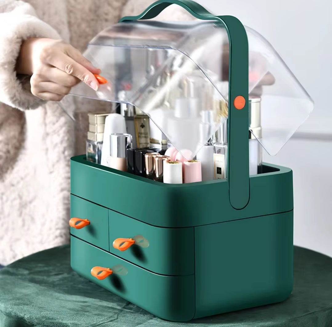 Acrylic 3 Drawer Dome Cosmetics Organizer Available in 3 Fancy Colors