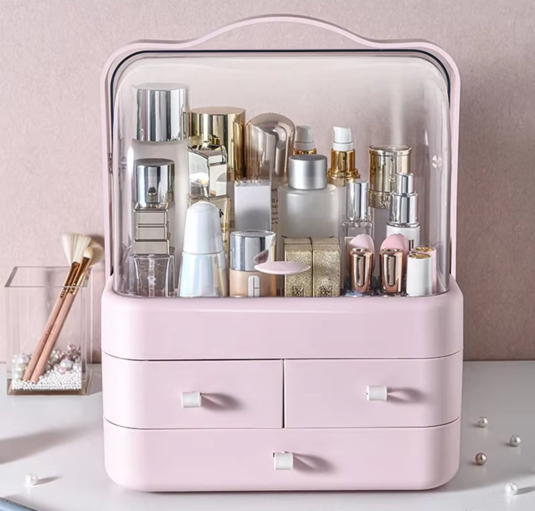 Acrylic 3 Drawer Dome Cosmetics Organizer Available in 3 Fancy Colors