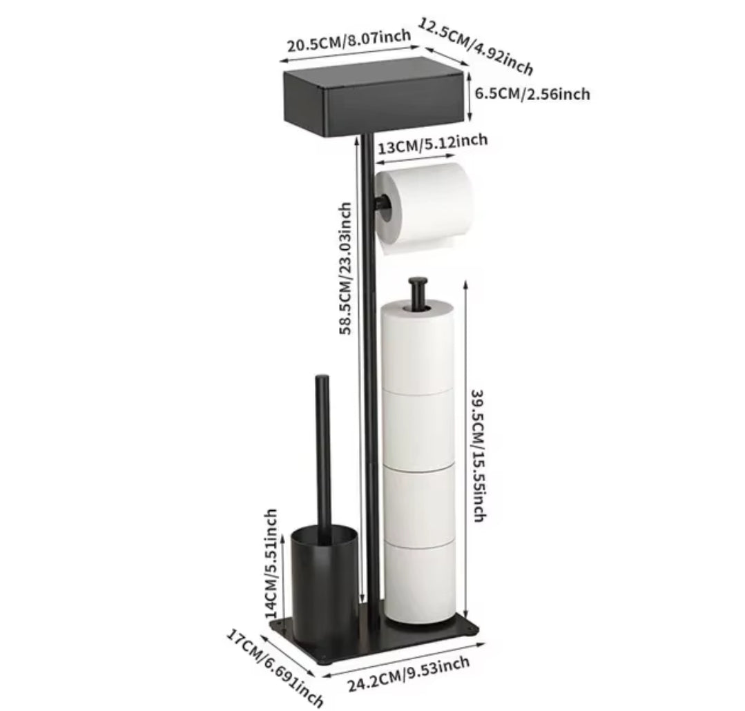 Free Standing Metal Tissue Holder  Elegant and Fashionable (Silver & Black)