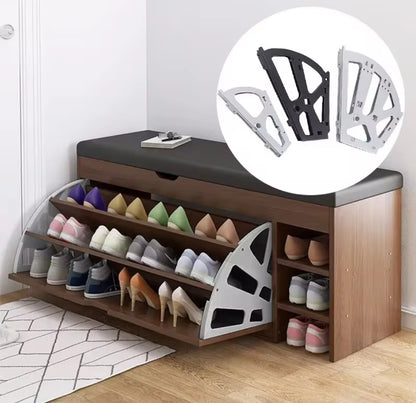 Bucket Flip Shoe Rack with Storage Organizer and Leathered Seat | 100x50x30cm | Entryways, Bedrooms, or Closets