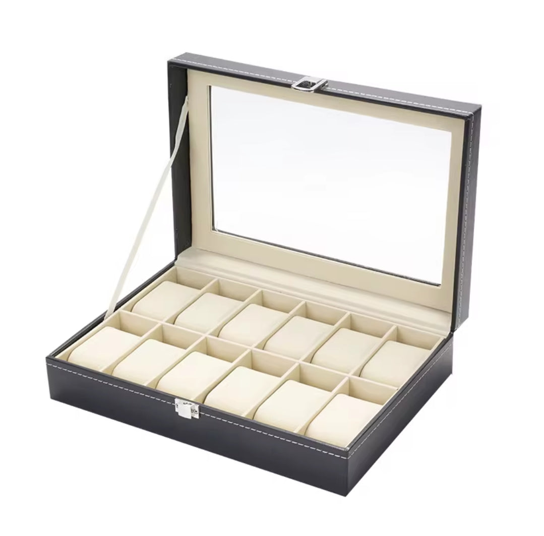 Furaha Finds 12-Slot Watch Organizer Storage Box