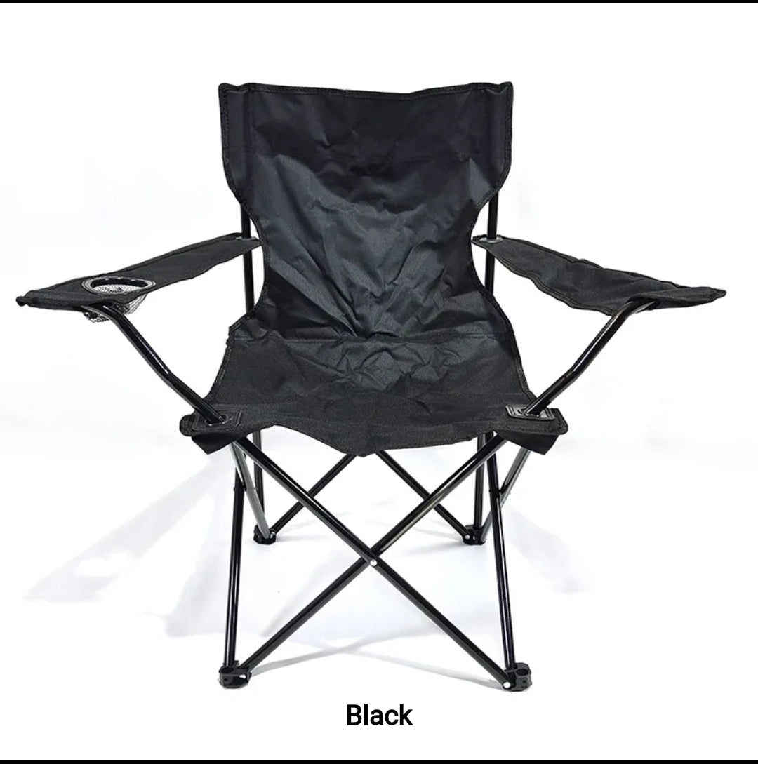 Lightweight Foldable Camping Arm Chair | Waterproof Canvas with Metallic Frame | Available in Blue, Red, Green, Black