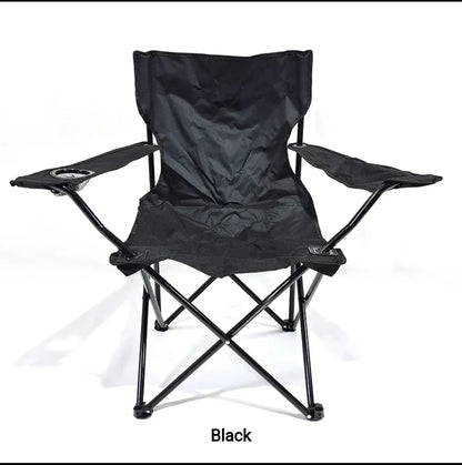 Lightweight Foldable Camping Arm Chair | Waterproof Canvas with Metallic Frame | Available in Blue, Red, Green, Black