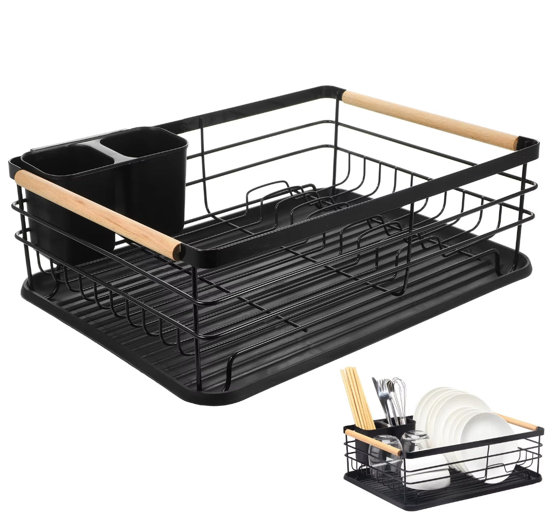 Advanced Black Dish Rack Organizer Space Saving Kitchen Storage Solution