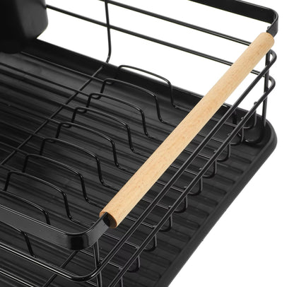 Advanced Black Dish Rack Organizer Space Saving Kitchen Storage Solution