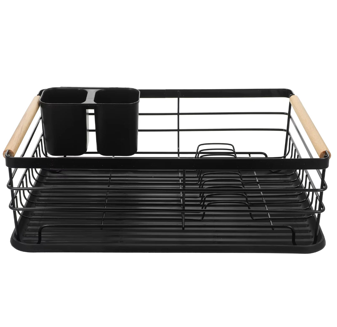 Advanced Black Dish Rack Organizer Space Saving Kitchen Storage Solution