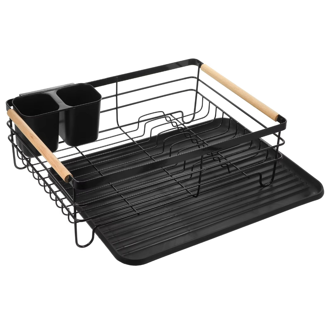 Advanced Black Dish Rack Organizer Space Saving Kitchen Storage Solution