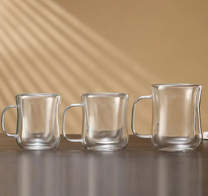 Clear Glass Coffee Mugs with Handles 450ml Double Wall Insulated Coffee Cups for Tea, Coffee, and EspressoUntitled 13Sept 16:46