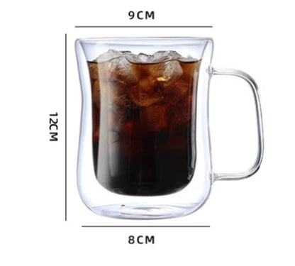 Clear Glass Coffee Mugs with Handles 450ml Double Wall Insulated Coffee Cups for Tea, Coffee, and EspressoUntitled 13Sept 16:46