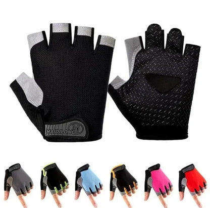 Gym Anti Slip Half Finger Gloves Breathable Elastic Sports Gloves for Men & Women, Ideal for Dumbbells, Cycling, and Exercise