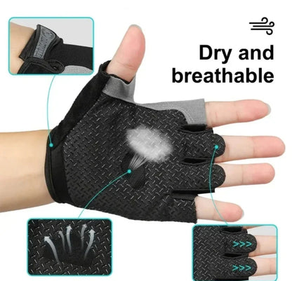 Gym Anti Slip Half Finger Gloves Breathable Elastic Sports Gloves for Men & Women, Ideal for Dumbbells, Cycling, and Exercise