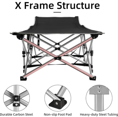 Foldable Camping Bed with Carrier Storage Bag  Portable and Lightweight Outdoor Sleeping Cot