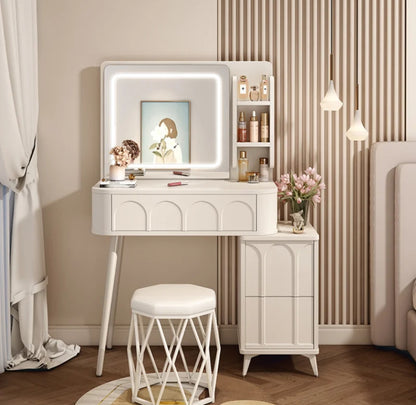 Vanity Dressing Table with LED Lighting  Elegant Makeup Table with Illuminated Mirror |  Perfect for Bedrooms, Dressing rooms, Walk in closets | 100*40*145cm (h)