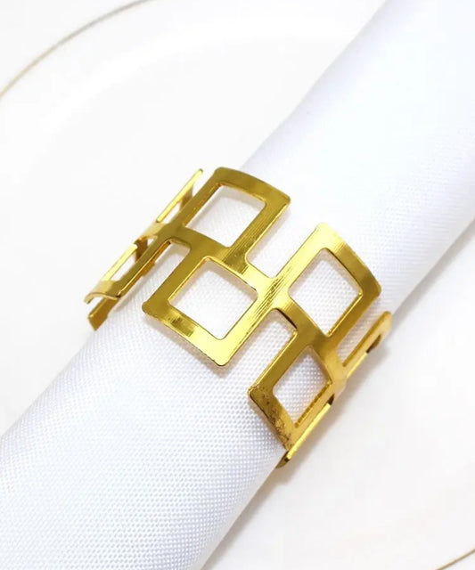 Metallic Gold Napkin Holder Ring 4.5cm Diameter, Elegant Table Decor for Weddings & Banquet