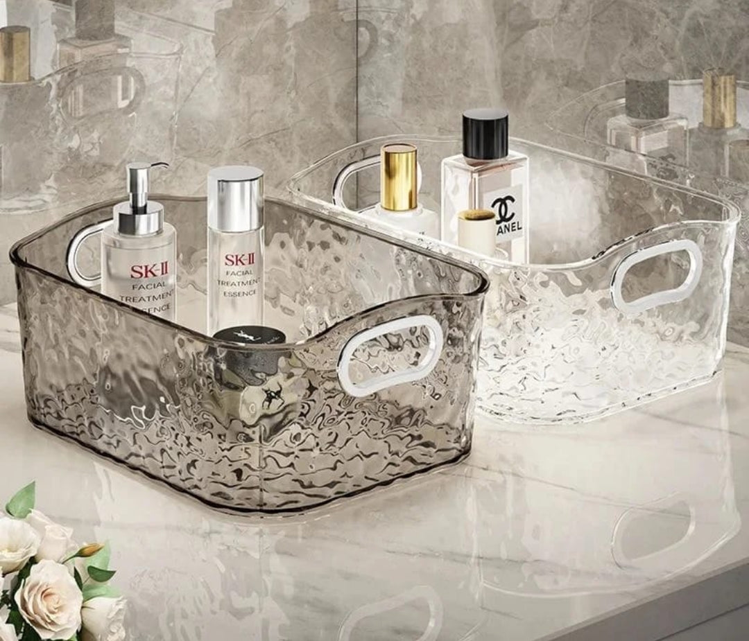 Acrylic Clear Storage Box Bathroom Makeup Organizer for Cosmetics and Accessories.