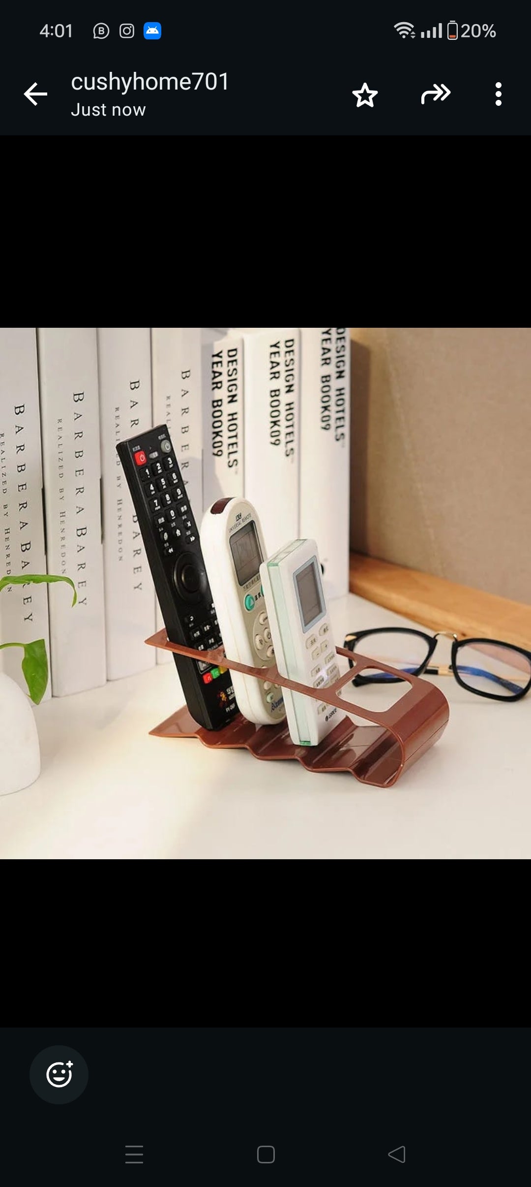 4 Slot Plastic Remote Control Holder Desktop Organizer for Home Appliances, Phone, and Sundries.