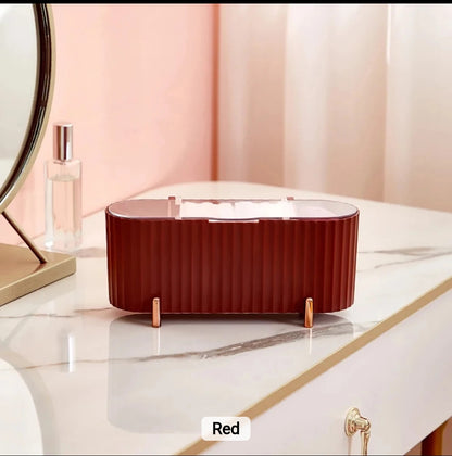 Cosmetics Storage Box | DustProof Makeup Organizer for Cotton Pads, Swabs, Beauty Egg Holder, Bathroom Jewelry Organizer