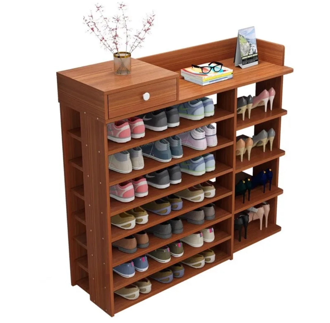 Multi layer Storage Organizer|Shoe Rack Dustproof & Space Saving with Heavy Duty Design (Dark Brown)