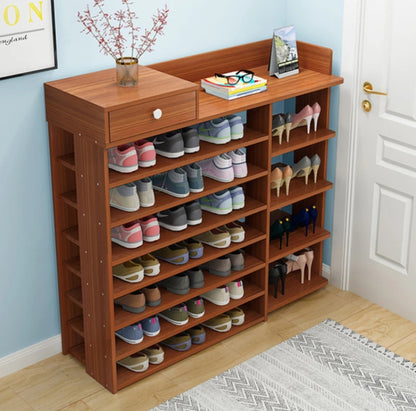 Multi layer Storage Organizer|Shoe Rack Dustproof & Space Saving with Heavy Duty Design (Dark Brown)