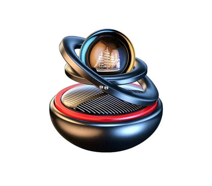 Solar Powered Rotating Car Air Freshener Dashboard Aromatherapy Diffuser for Interior, Available in Red, Black, Gold, Silver