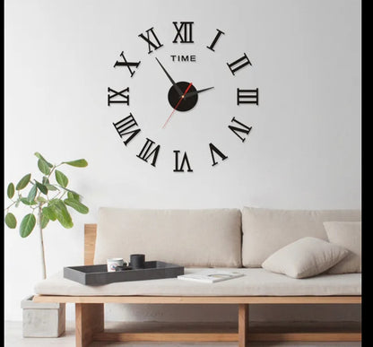 3D DIY Roman Wall Clock  Adjustable Functional Decorative Clock for Living Room, Office, and Home Decor