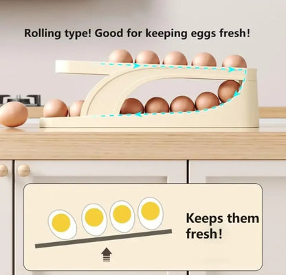 Space-Saving Egg Dispenser Holds Up to 14 Eggs, Durable Egg Holder for Kitchen Organization