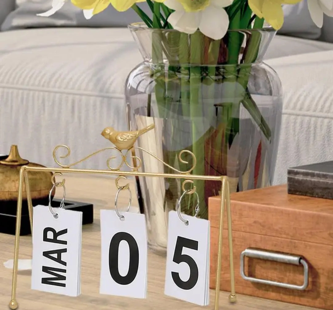 Elegant Desk Calendar Available in Black and Gold, Perfect for Home or Office Organization