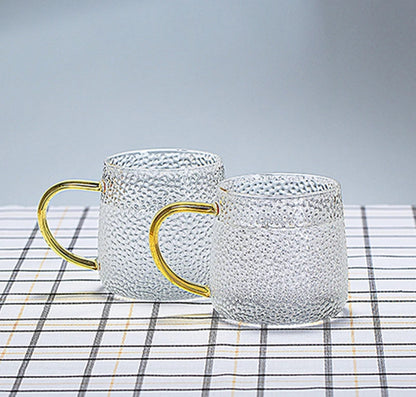 Snowflakes Borosilicate Glass Cups (2pcs) 400ml Stylish & Elegant Clear Cups for Hot Beverages