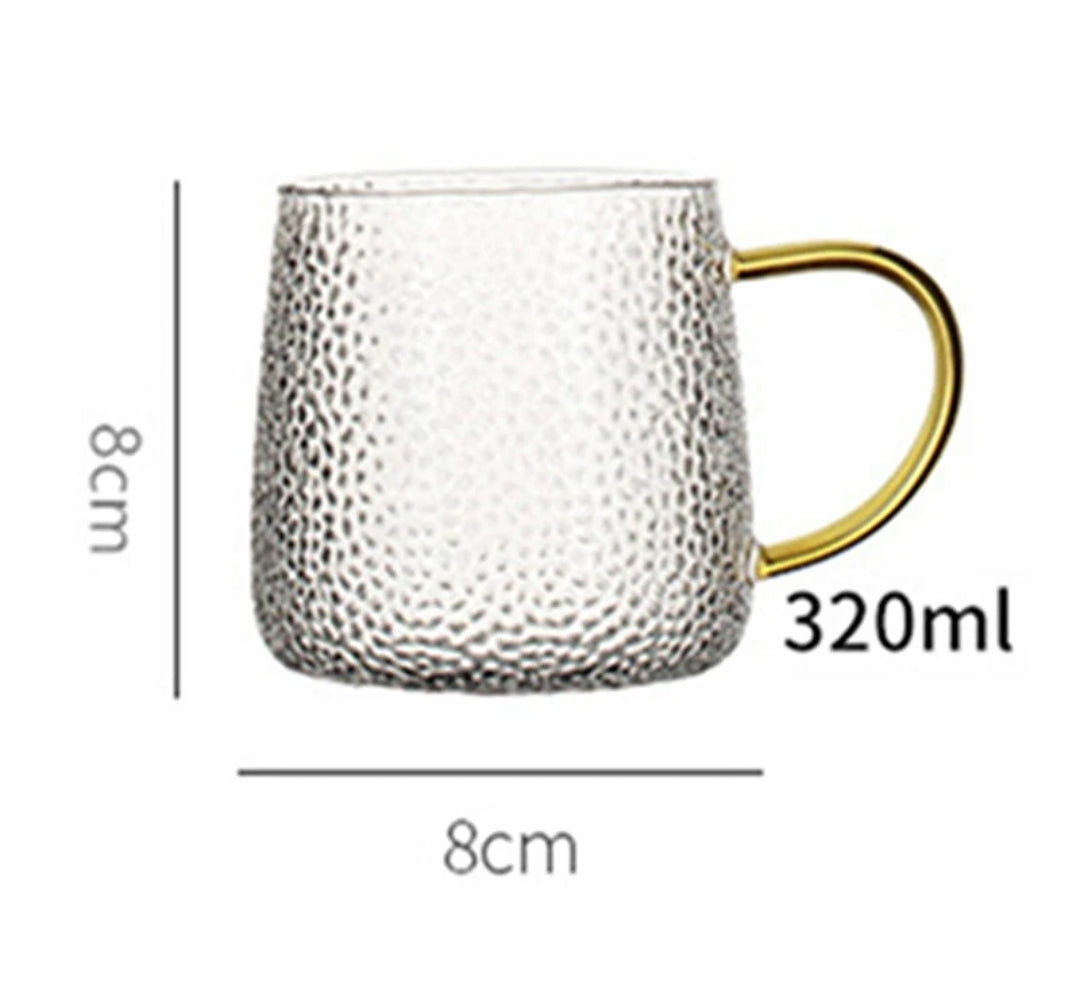 Snowflakes Borosilicate Glass Cups (2pcs) 400ml Stylish & Elegant Clear Cups for Hot Beverages