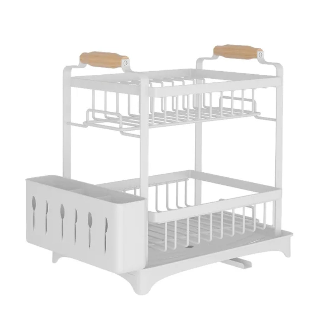 High Quality Classy Dish Rack Rust Resistant Kitchen Organizer with Cutlery Holder and Dish Drainer