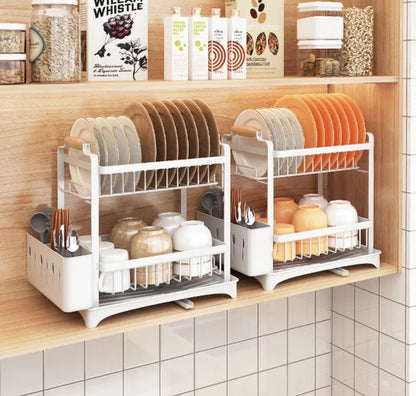 High Quality Classy Dish Rack Rust Resistant Kitchen Organizer with Cutlery Holder and Dish Drainer