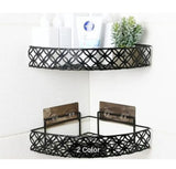 Heavy Duty Corner Self Adhesive Bathroom Rack  Large Capacity Rustproof Metal Shower Shelf in Black