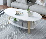 Modern Luxury Double Coffee Table  Creative Living Room Tea Table, Available in White & Yellow (90x50x42cm)